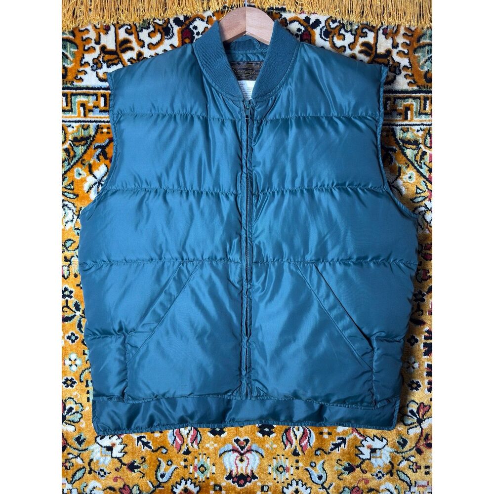 90s Vintage Eddie Bauer Teal Goose Down Puffer Vest sz Mens M